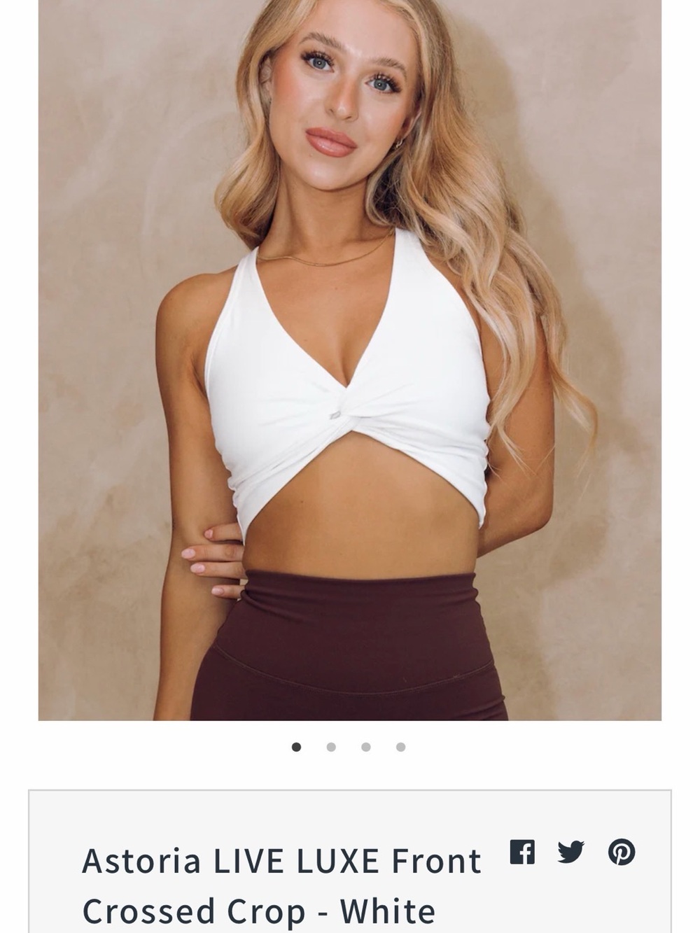 Front Crossed Crop Top - White